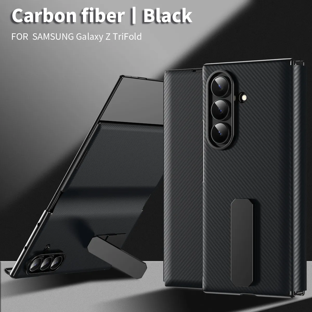Compatible with Samsung ZTriFold phone case, ZTRIFOLD tri-fold rotating stand magnetic leather case.