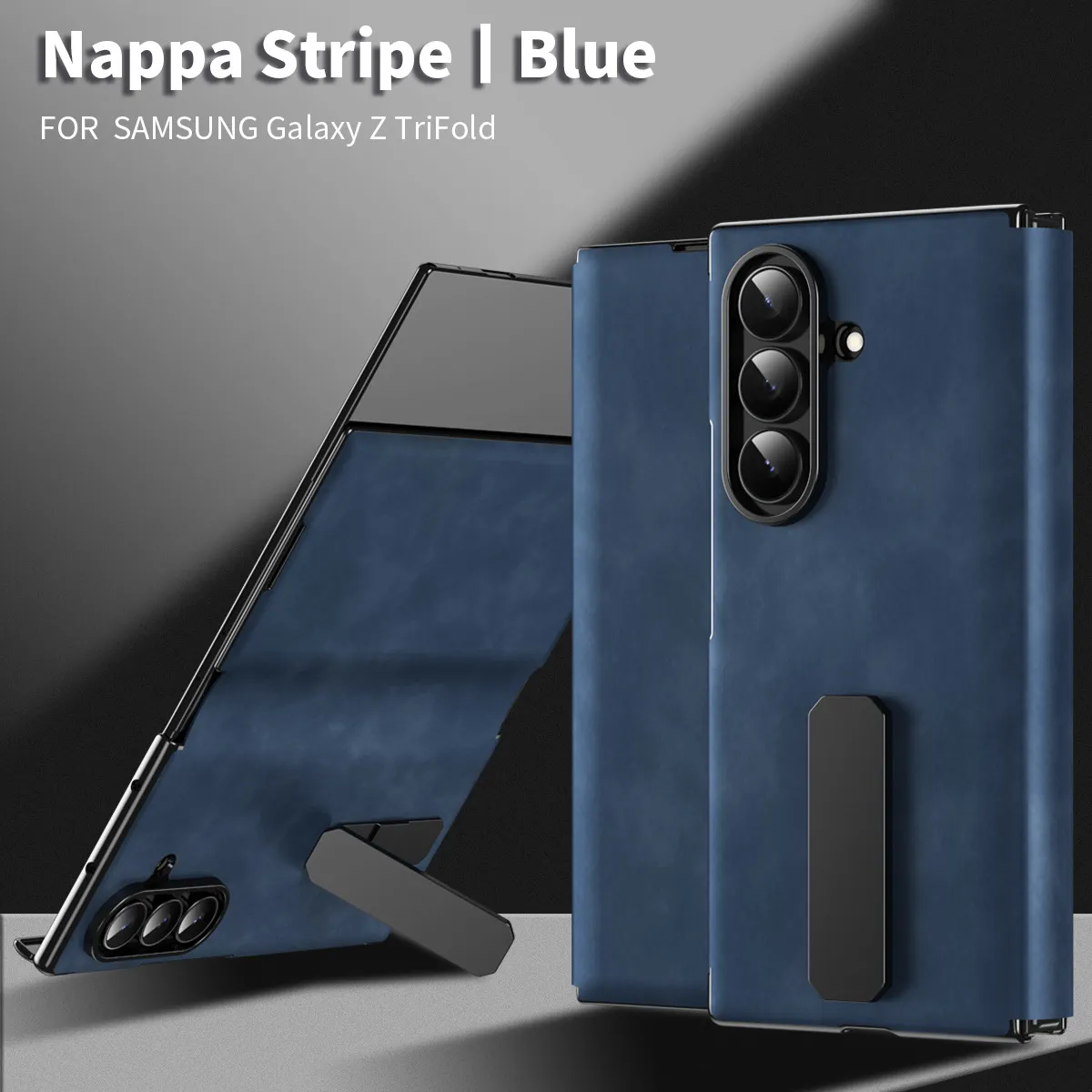 Compatible with Samsung ZTriFold phone case, ZTRIFOLD tri-fold rotating stand magnetic leather case.