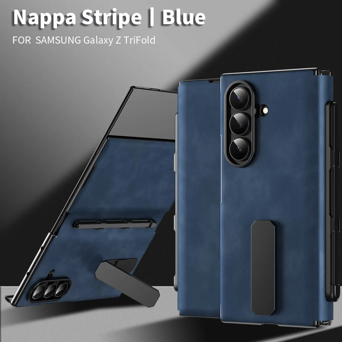 Compatible with Samsung ZTriFold phone case, ZTRIFOLD tri-fold rotating stand magnetic leather case.