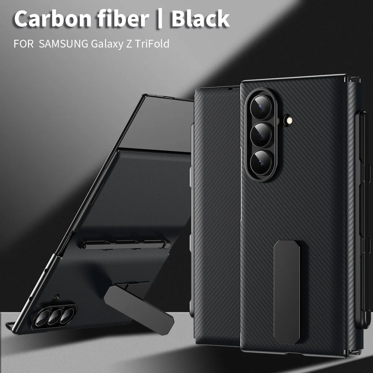 Compatible with Samsung ZTriFold phone case, ZTRIFOLD tri-fold rotating stand magnetic leather case.