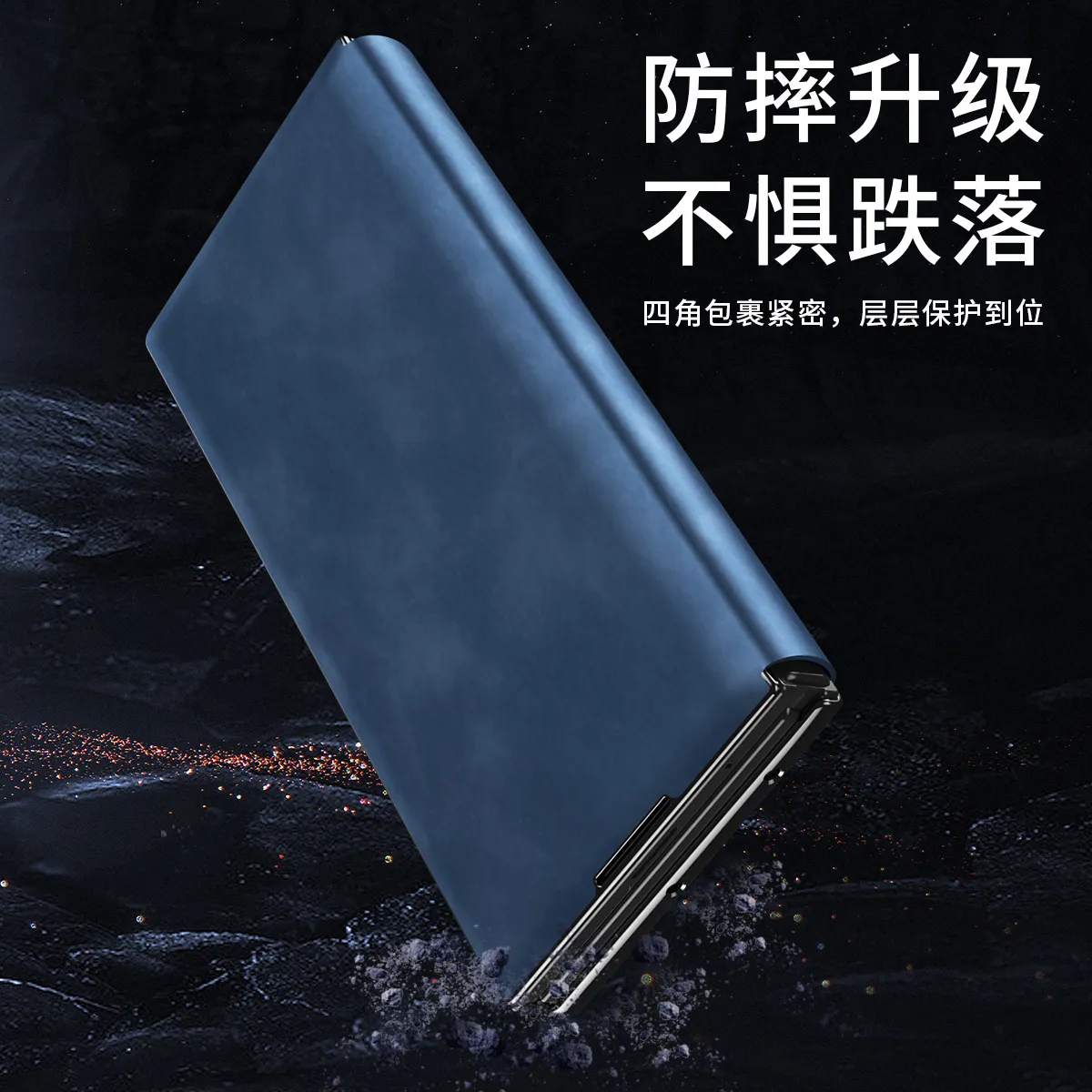Compatible with Samsung ZTriFold phone case, ZTRIFOLD tri-fold rotating stand magnetic leather case.