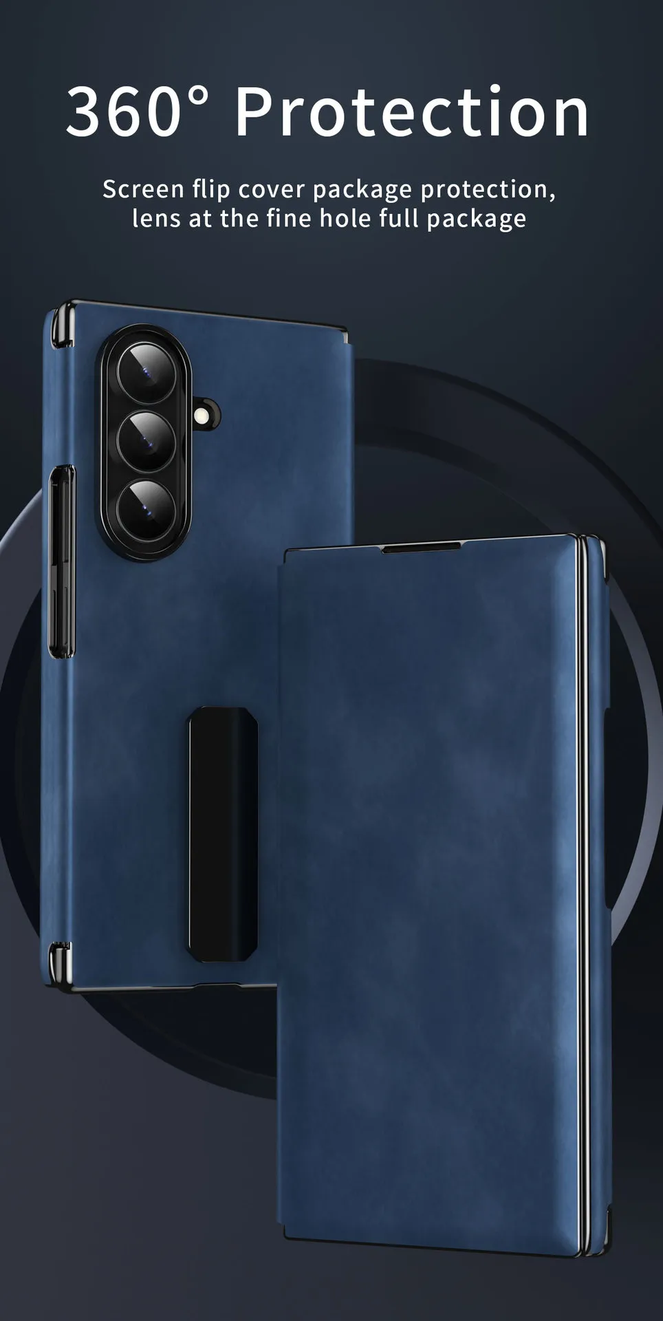 Compatible with Samsung ZTriFold phone case, ZTRIFOLD tri-fold rotating stand magnetic leather case.