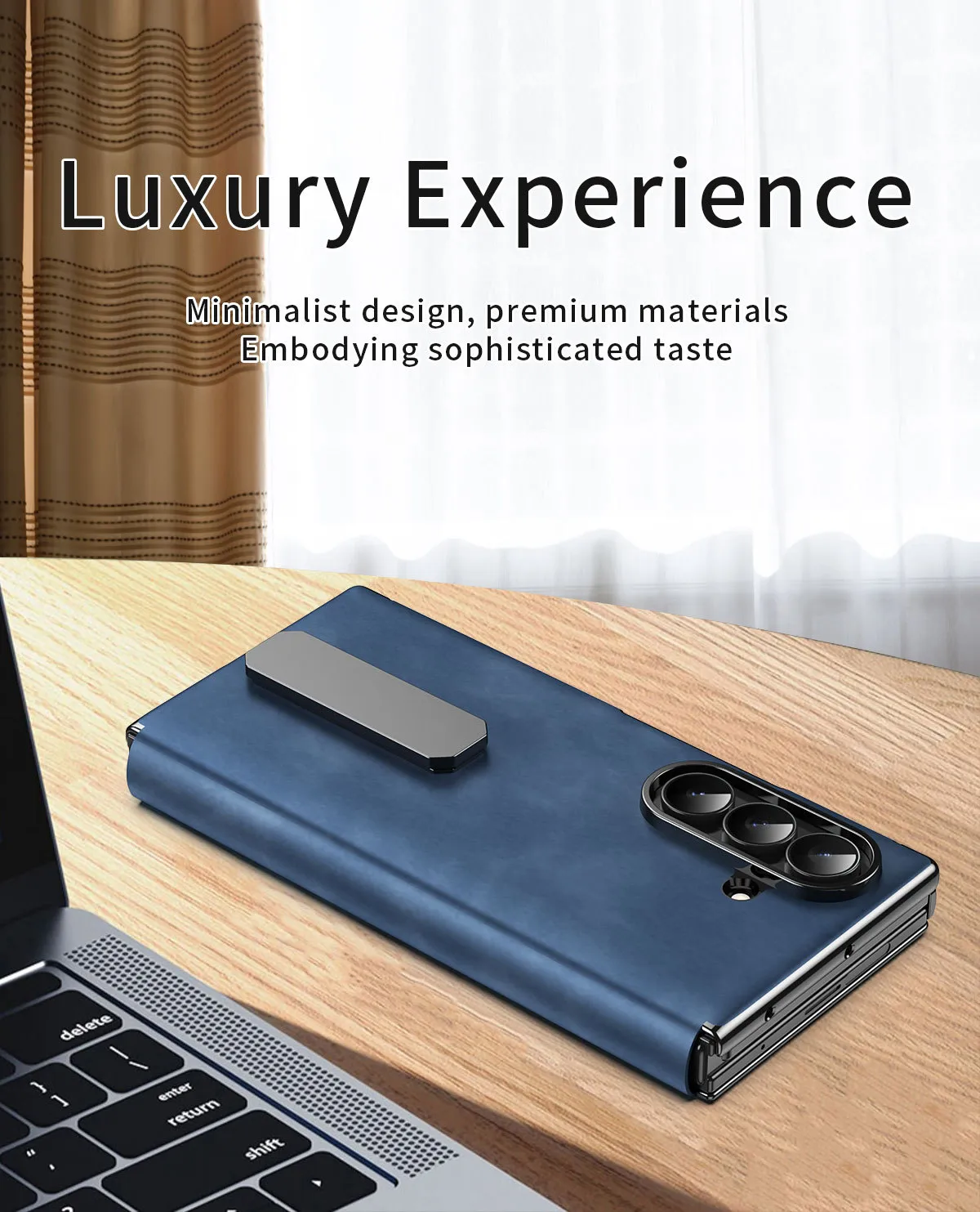 Compatible with Samsung ZTriFold phone case, ZTRIFOLD tri-fold rotating stand magnetic leather case.