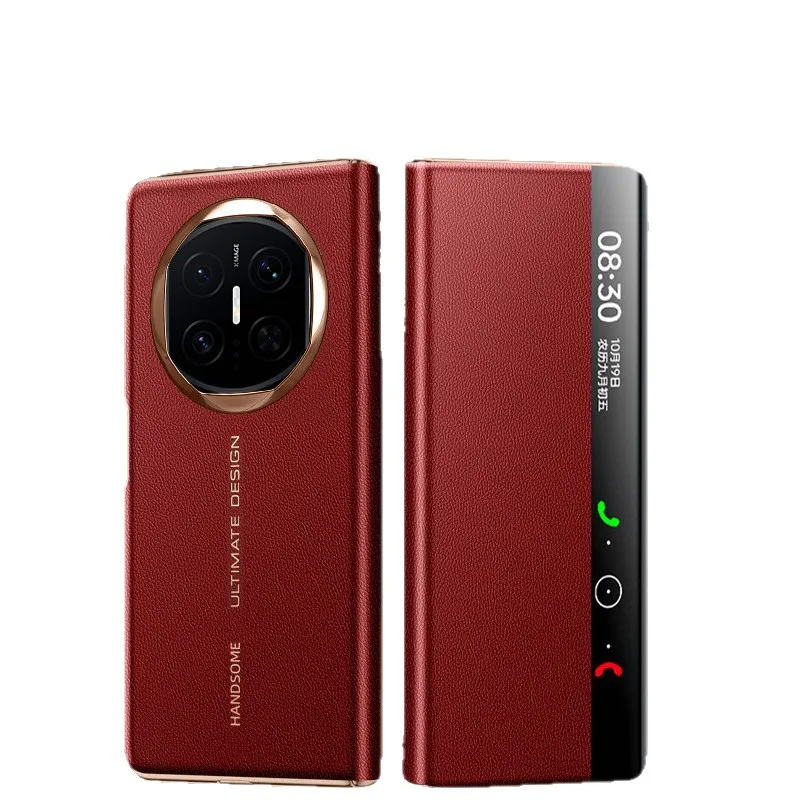 Compatible with Huawei MATE X5 phone case, foldable and instantly transforms into an X5 smart leather case with window, drop-proof protective case.