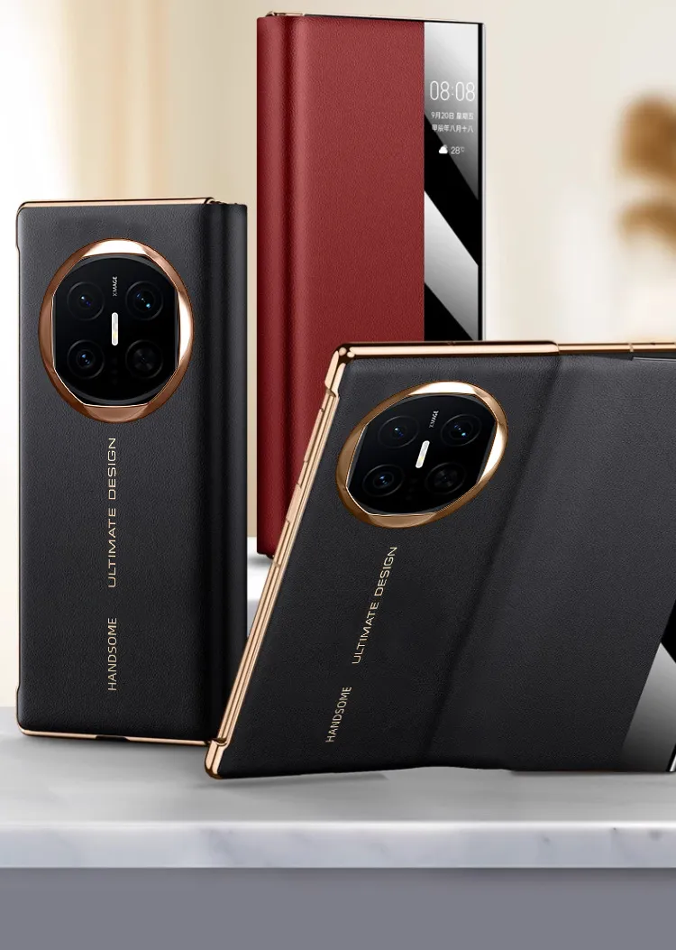 Compatible with Huawei MATE X5 phone case, foldable and instantly transforms into an X5 smart leather case with window, drop-proof protective case.