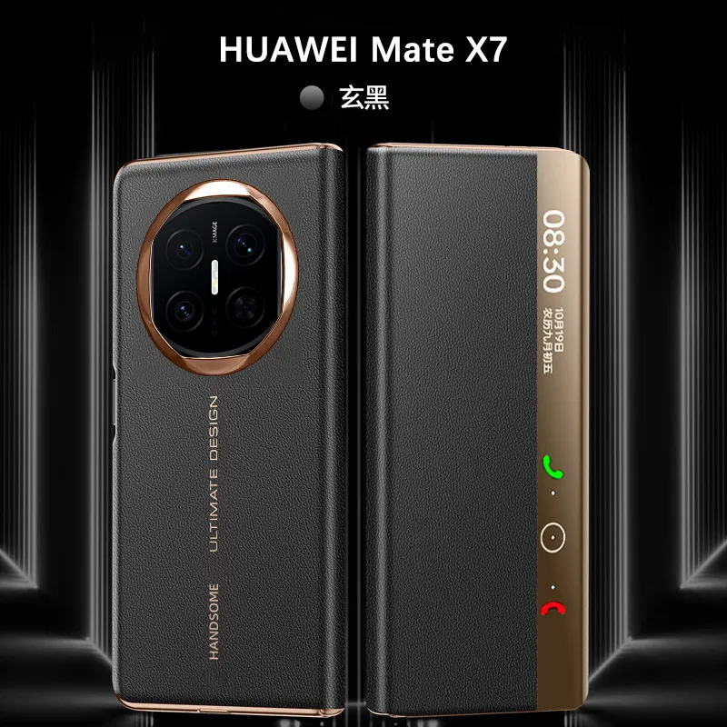 Compatible with Huawei MATE X5 phone case, foldable and instantly transforms into an X5 smart leather case with window, drop-proof protective case.