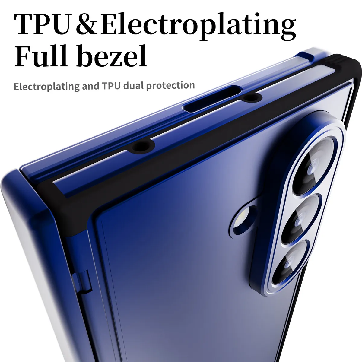 Compatible with Samsung Zfold8 Ultra phone case, solid color electroplated transparent TPU full-coverage drop protection.