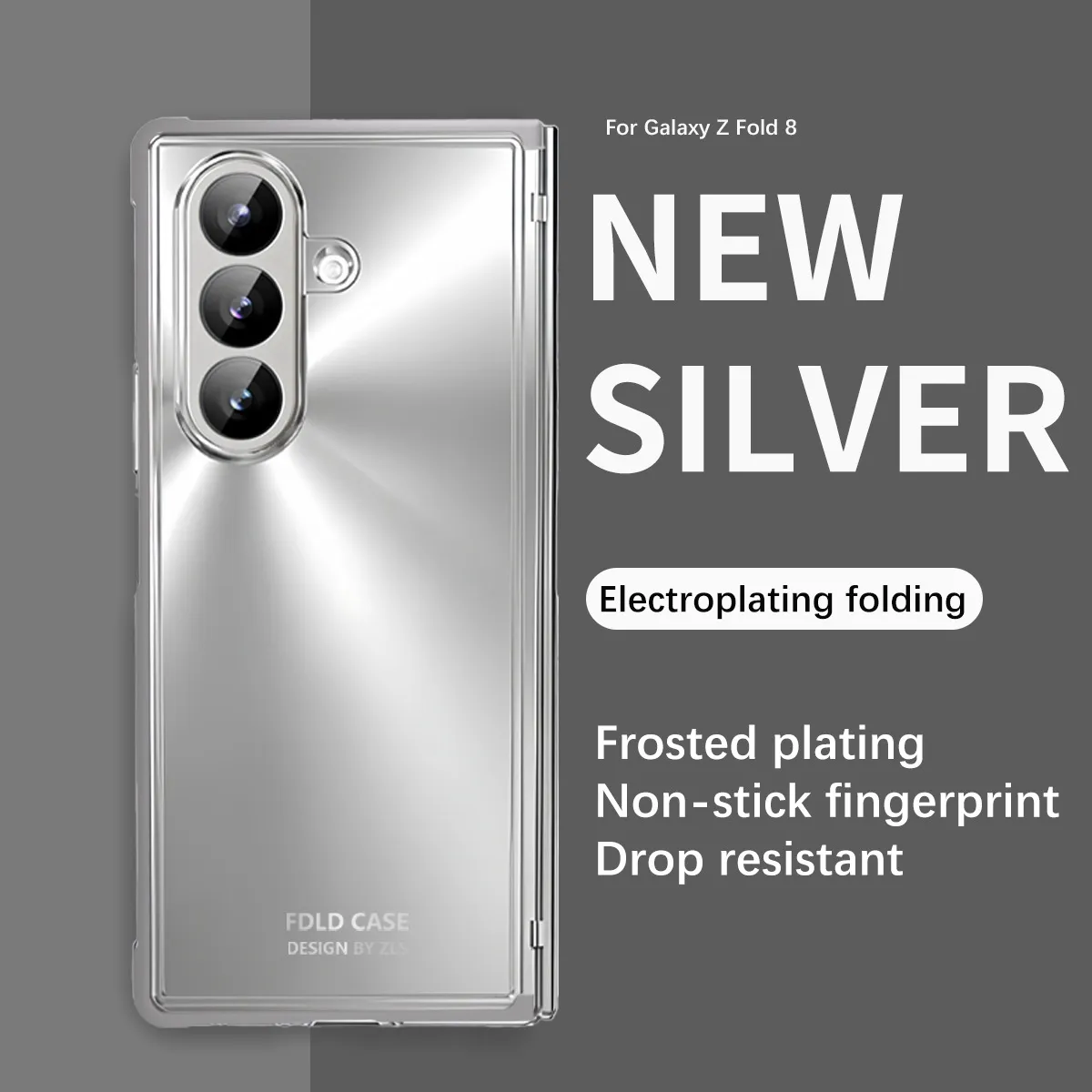 Compatible with Samsung Zfold8 Ultra phone case, solid color electroplated transparent TPU full-coverage drop protection.
