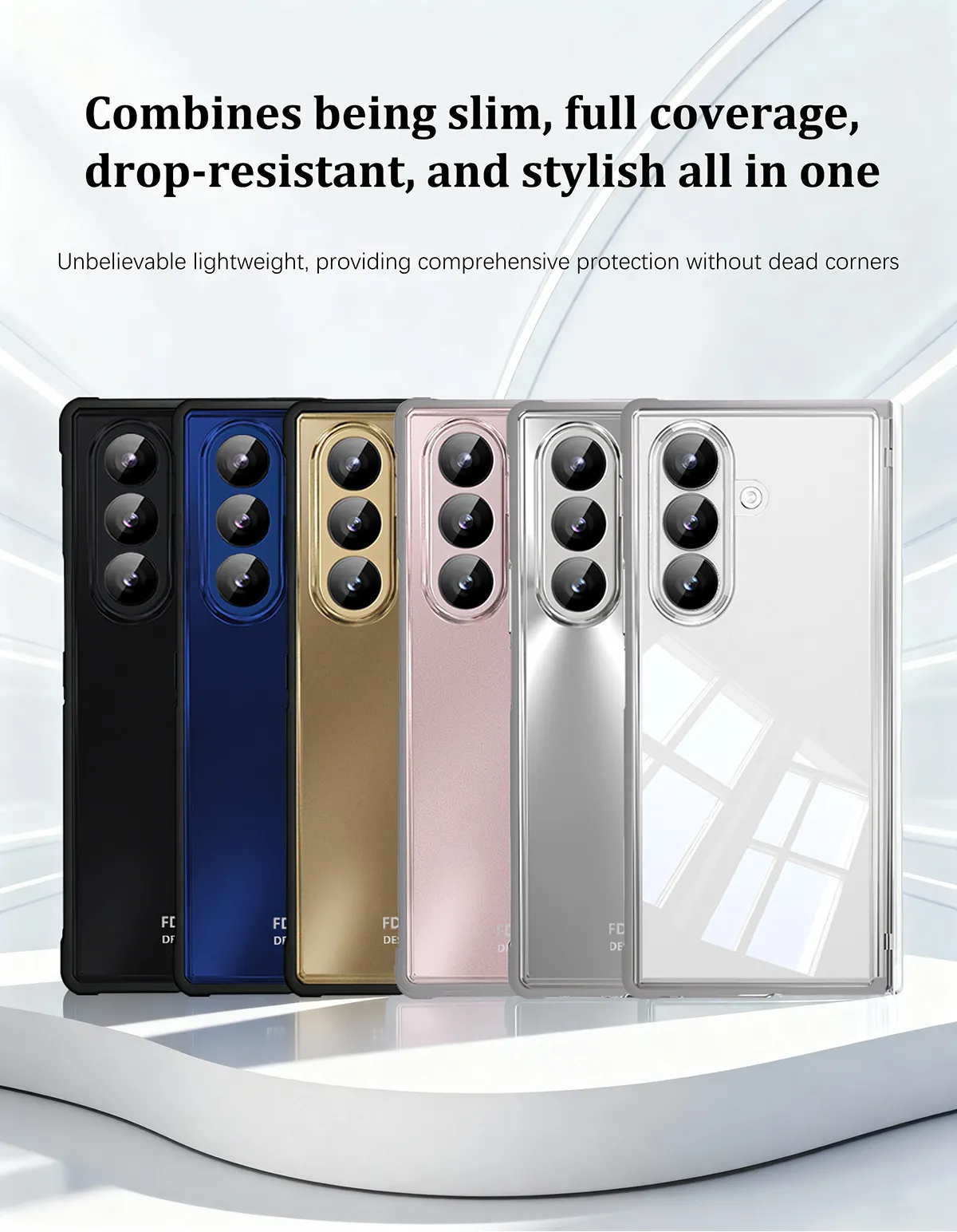 Compatible with Samsung Zfold8 Ultra phone case, solid color electroplated transparent TPU full-coverage drop protection.