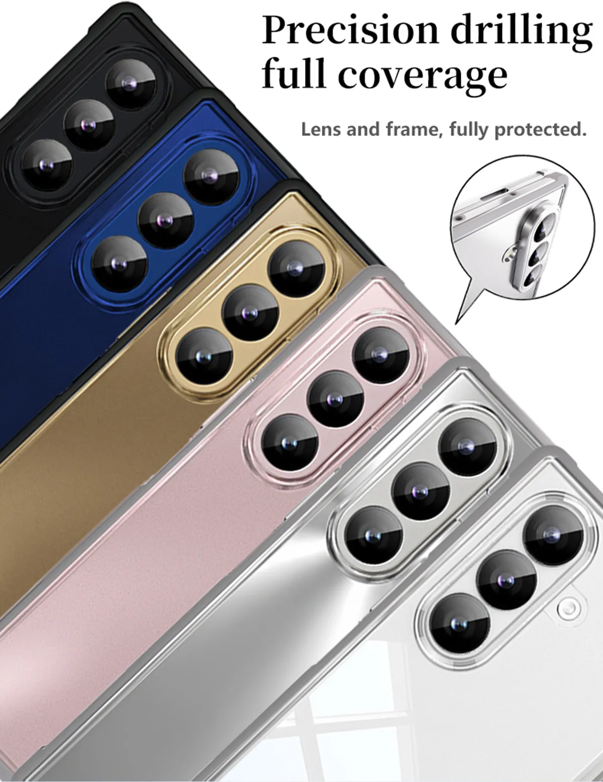 Compatible with Samsung Zfold8 Ultra phone case, solid color electroplated transparent TPU full-coverage drop protection.
