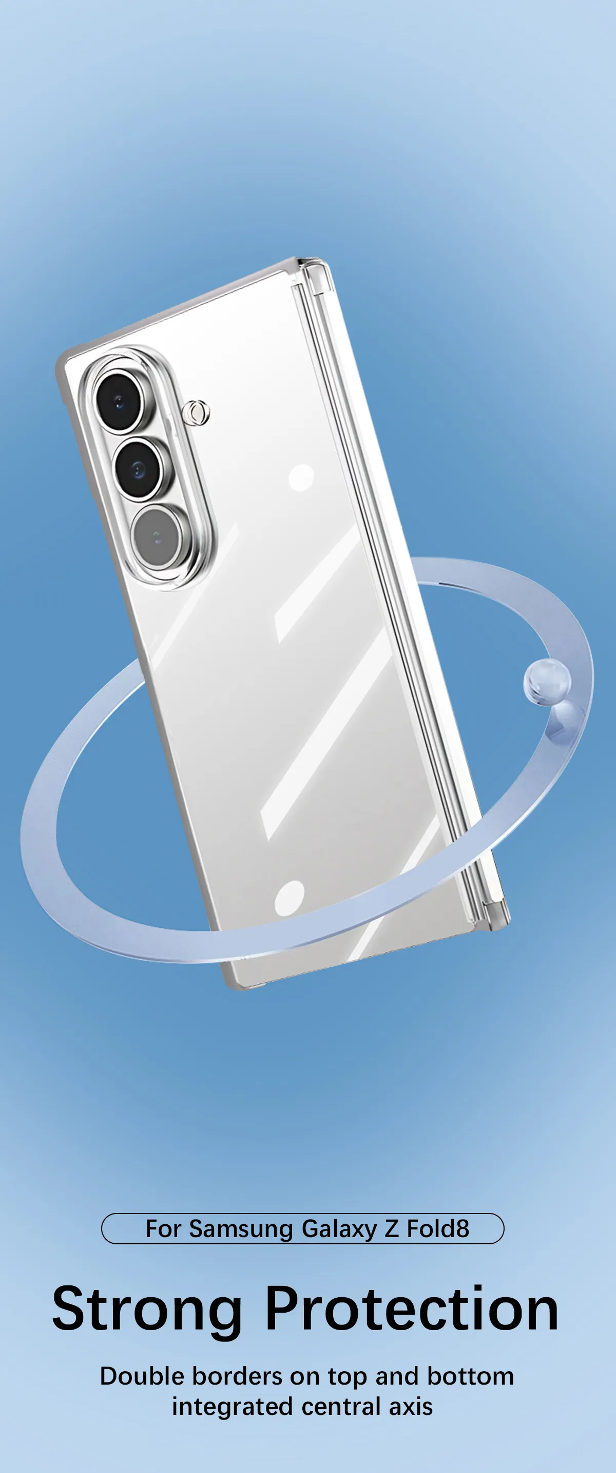 Compatible with Samsung Zfold8 Ultra phone case, solid color electroplated transparent TPU full-coverage drop protection.