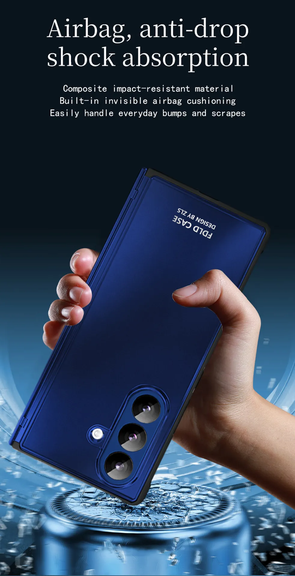 Compatible with Samsung Zfold8 Ultra phone case, solid color electroplated transparent TPU full-coverage drop protection.