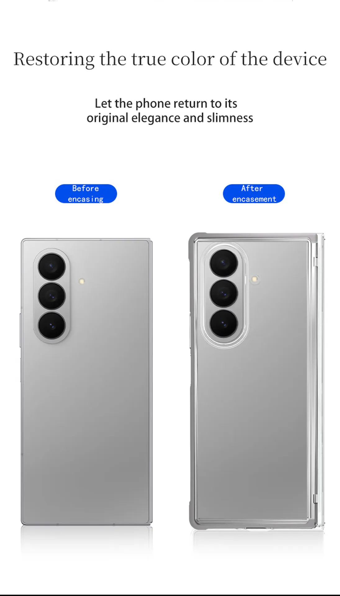 Compatible with Samsung Zfold8 Ultra phone case, solid color electroplated transparent TPU full-coverage drop protection.