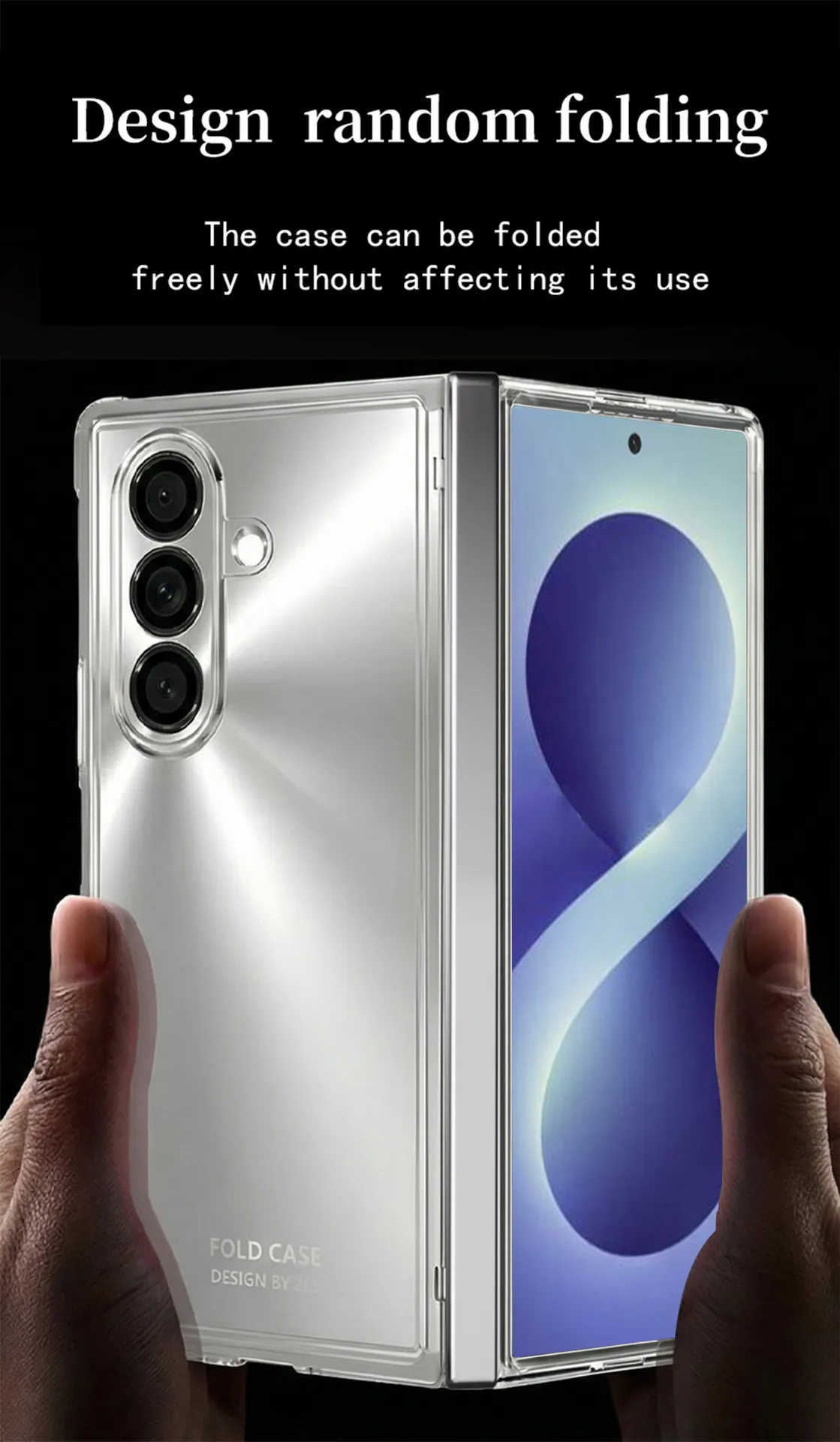 Compatible with Samsung Zfold8 Ultra phone case, solid color electroplated transparent TPU full-coverage drop protection.