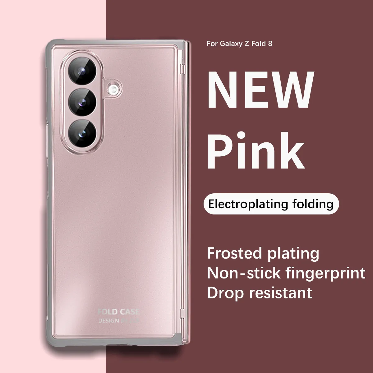 Compatible with Samsung Zfold8 Ultra phone case, solid color electroplated transparent TPU full-coverage drop protection.