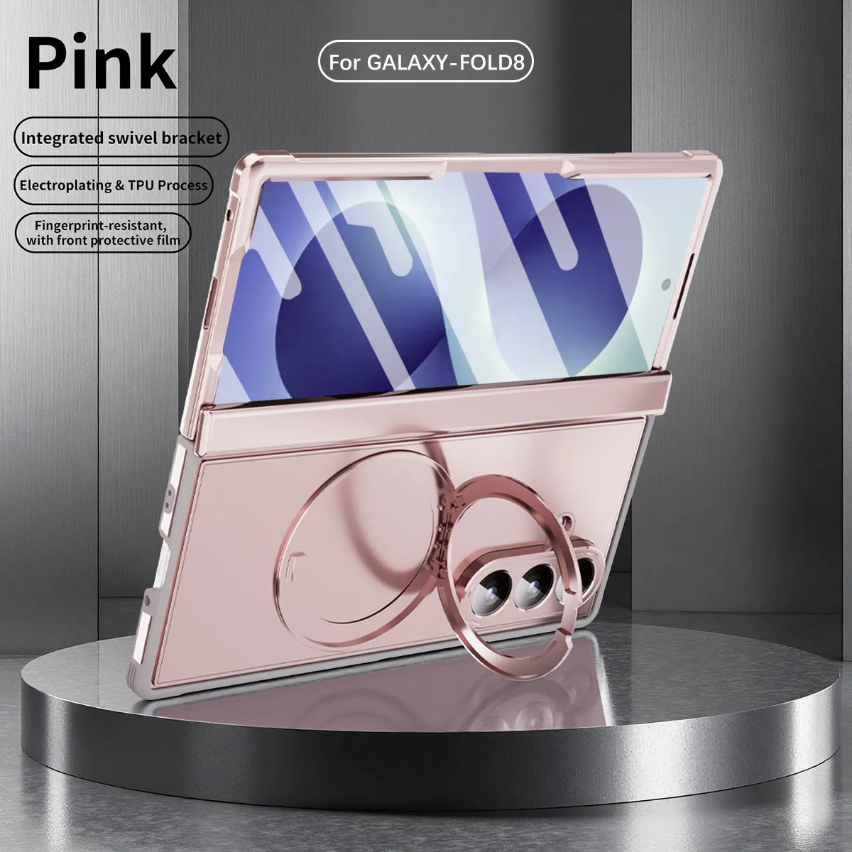 Compatible with Samsung Zfold8 Ultra phone case, electroplated magnetic TPU full-coverage drop protection.