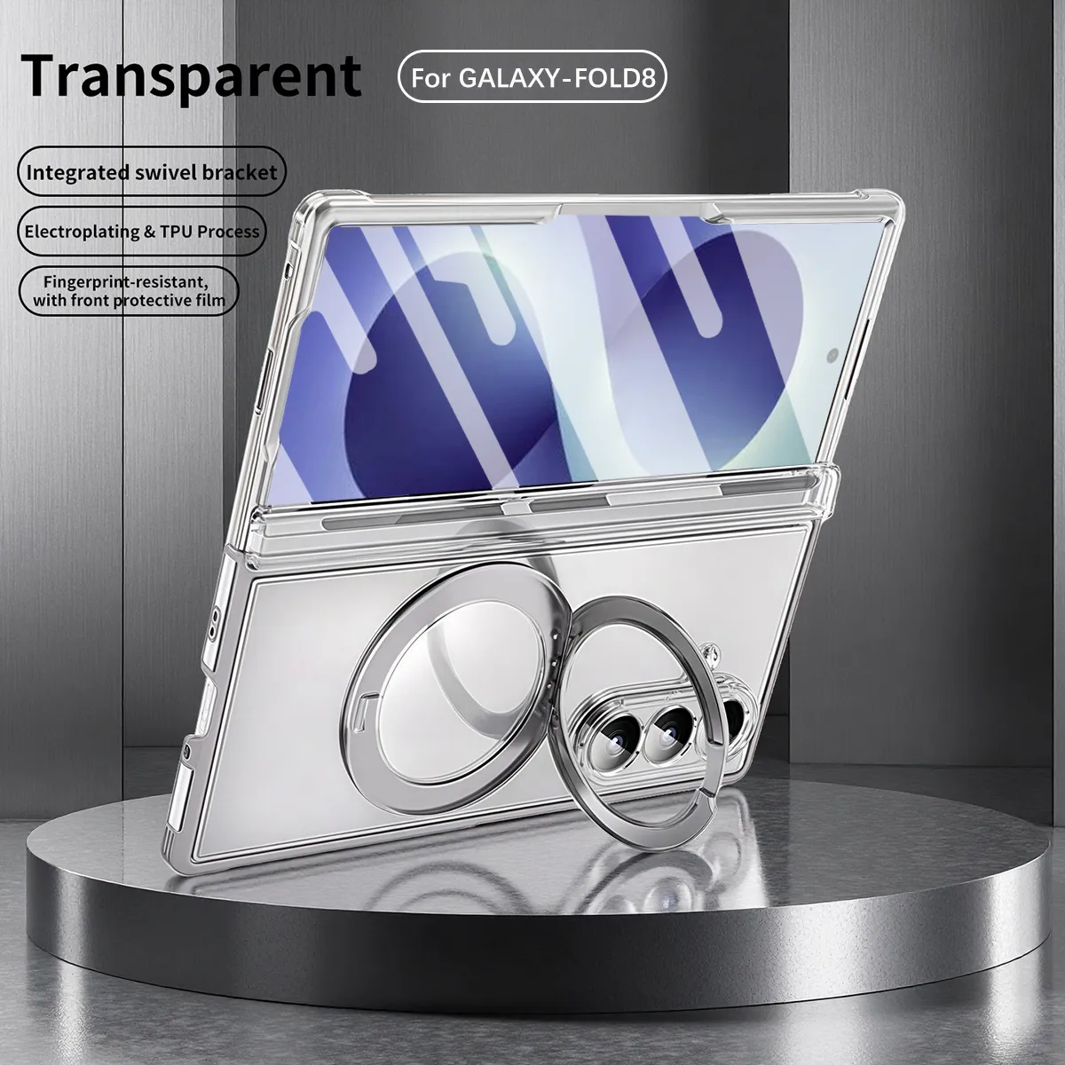 Compatible with Samsung Zfold8 Ultra phone case, electroplated magnetic TPU full-coverage drop protection.