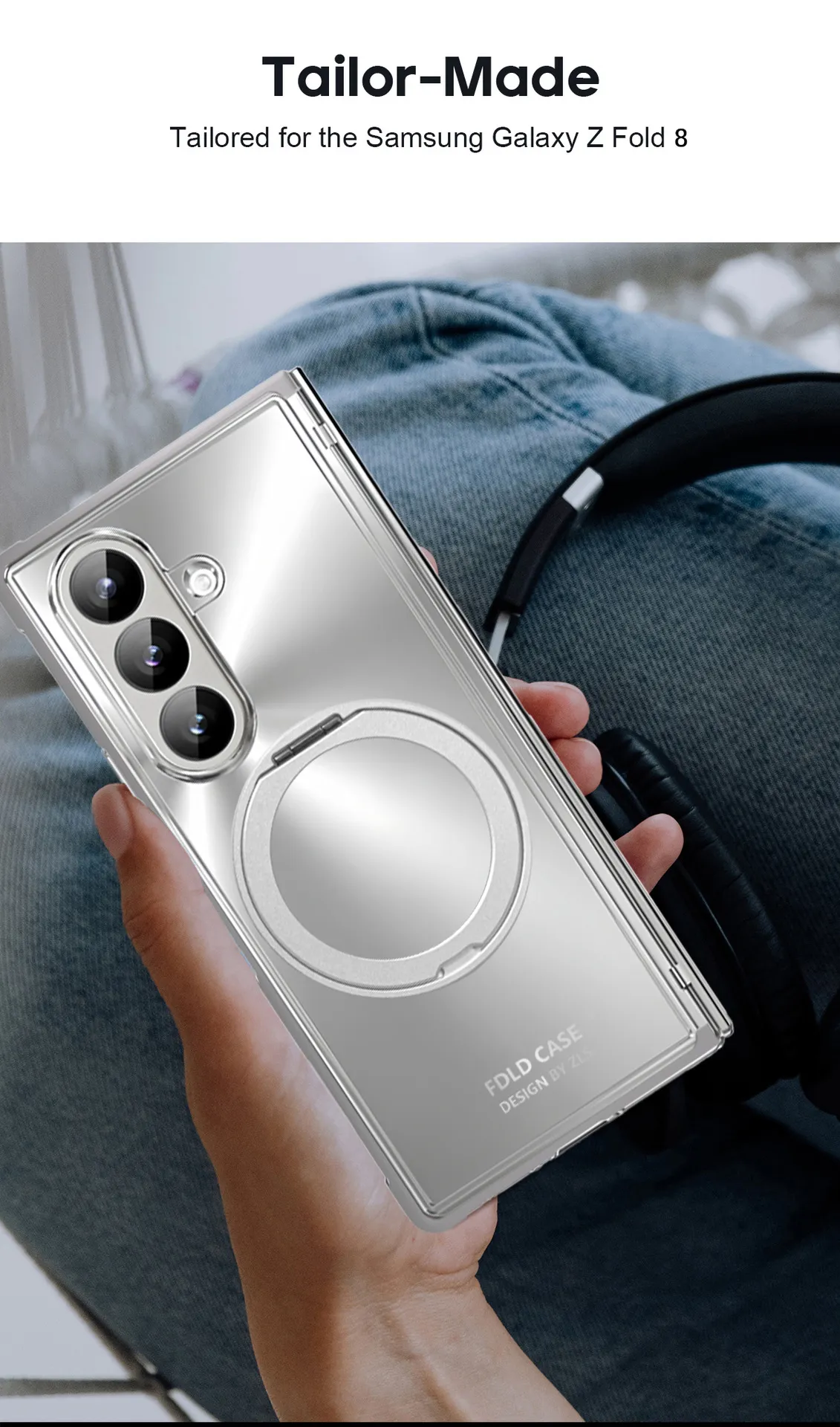 Compatible with Samsung Zfold8 Ultra phone case, electroplated magnetic TPU full-coverage drop protection.