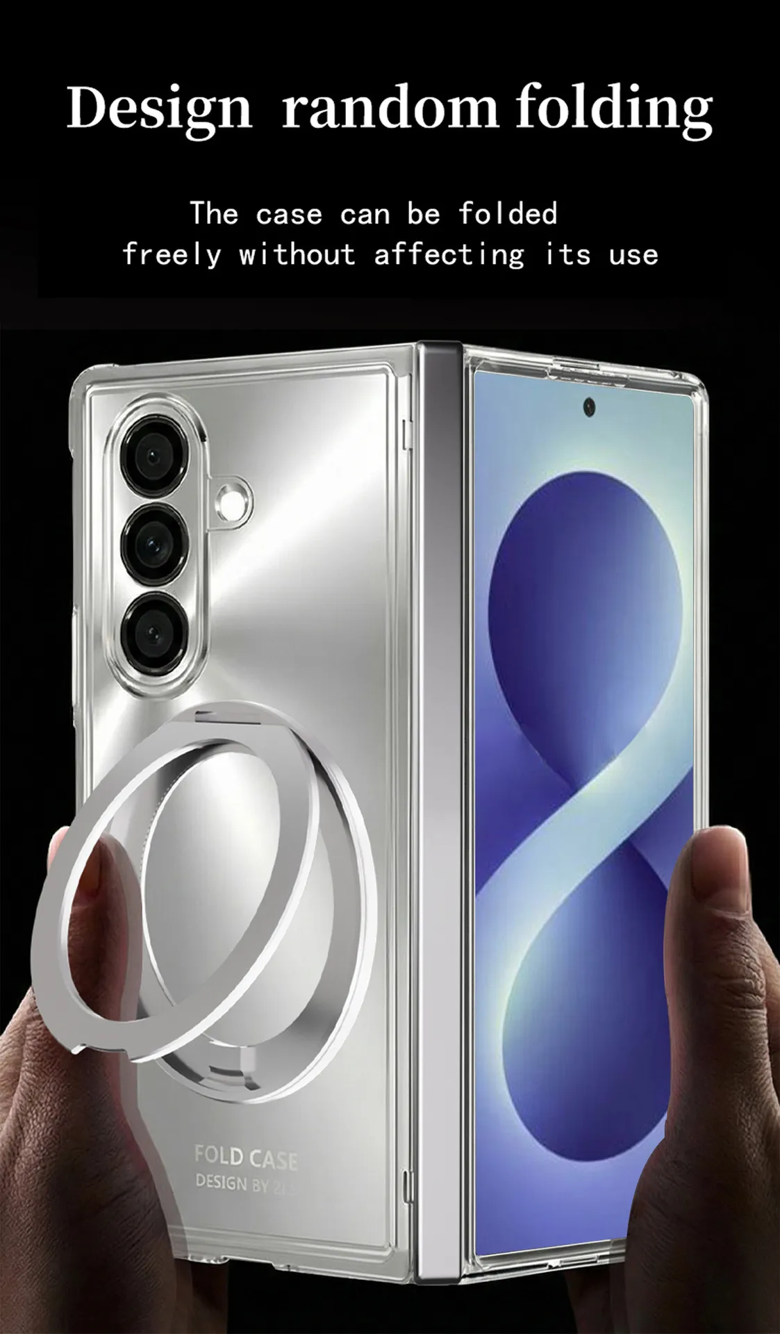 Compatible with Samsung Zfold8 Ultra phone case, electroplated magnetic TPU full-coverage drop protection.