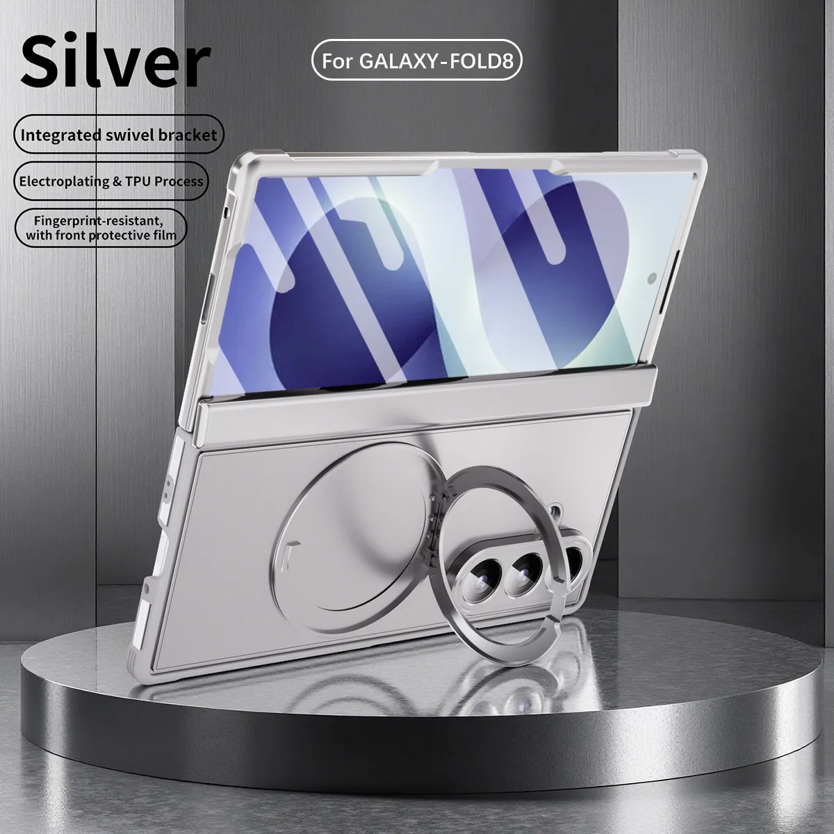 Compatible with Samsung Zfold8 Ultra phone case, electroplated magnetic TPU full-coverage drop protection.