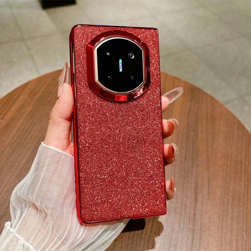 Compatible with Huawei MATE X7 and Mate X6 rotating ring foldable screen, Year of the Horse red glitter protective case.