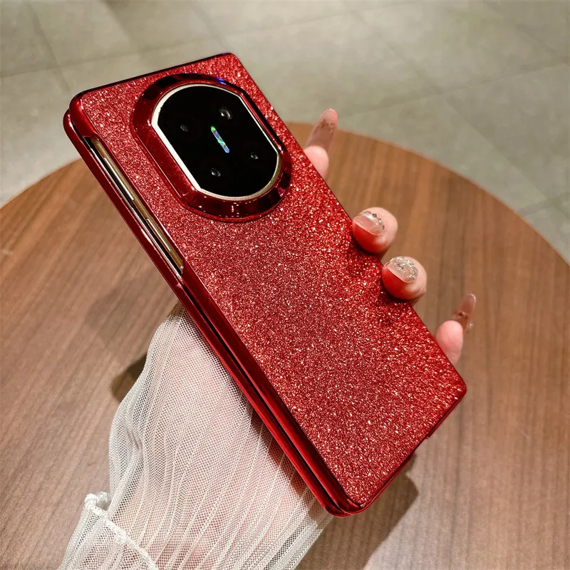 Compatible with Huawei MATE X7 and Mate X6 rotating ring foldable screen, Year of the Horse red glitter protective case.