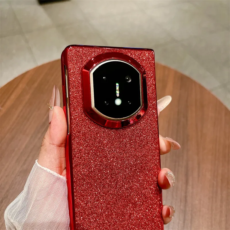Compatible with Huawei MATE X7 and Mate X6 rotating ring foldable screen, Year of the Horse red glitter protective case.