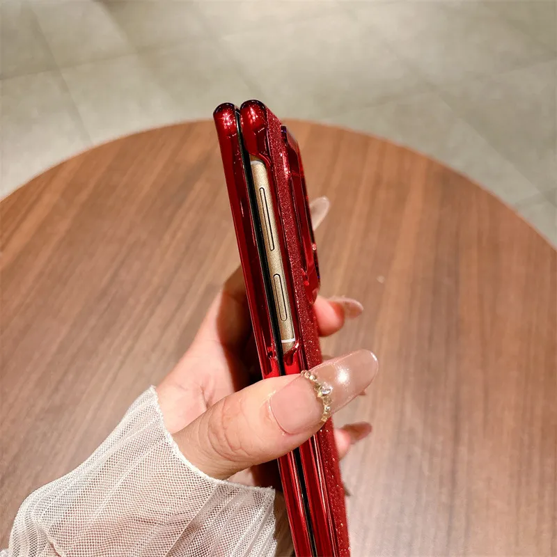 Compatible with Huawei MATE X7 and Mate X6 rotating ring foldable screen, Year of the Horse red glitter protective case.