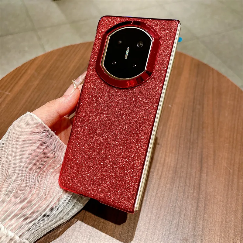 Compatible with Huawei MATE X7 and Mate X6 rotating ring foldable screen, Year of the Horse red glitter protective case.