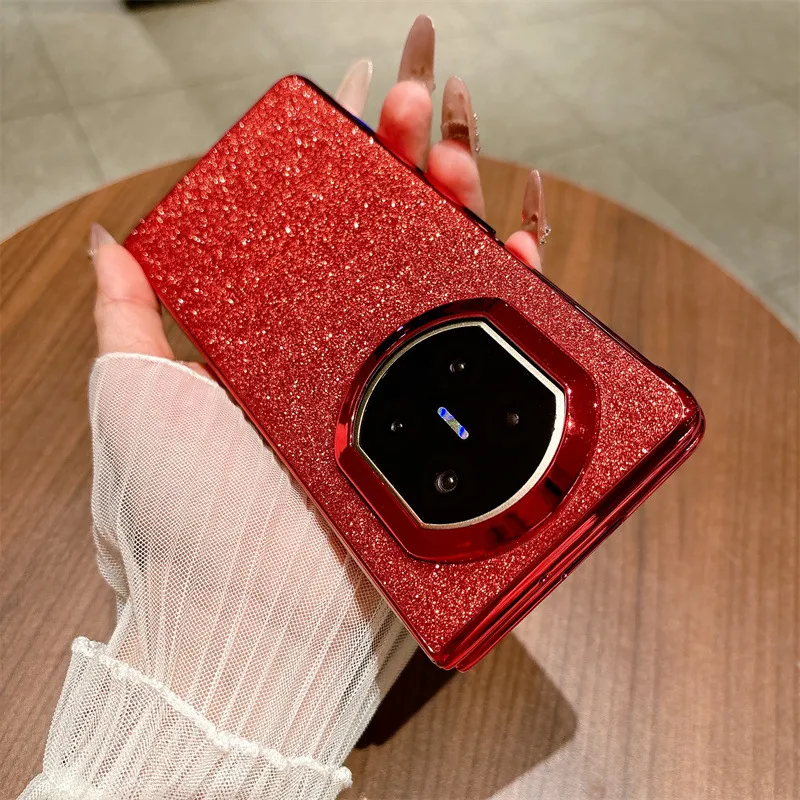Compatible with Huawei MATE X7 and Mate X6 rotating ring foldable screen, Year of the Horse red glitter protective case.