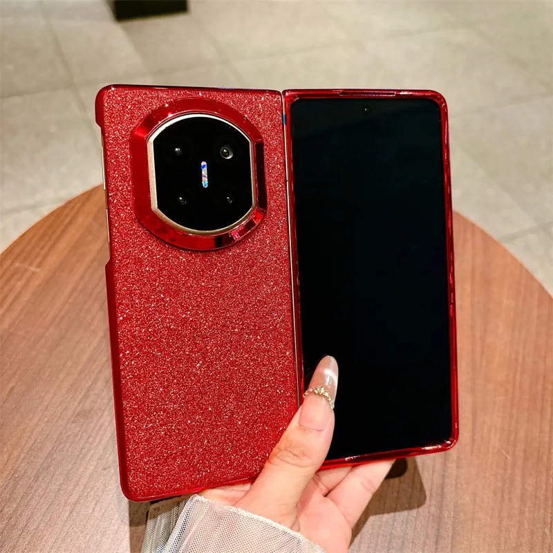 Compatible with Huawei MATE X7 and Mate X6 rotating ring foldable screen, Year of the Horse red glitter protective case.