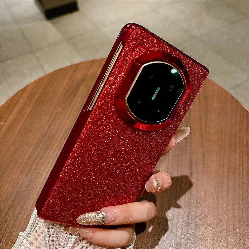 Compatible with Huawei MATE X7 and Mate X6 rotating ring foldable screen, Year of the Horse red glitter protective case.