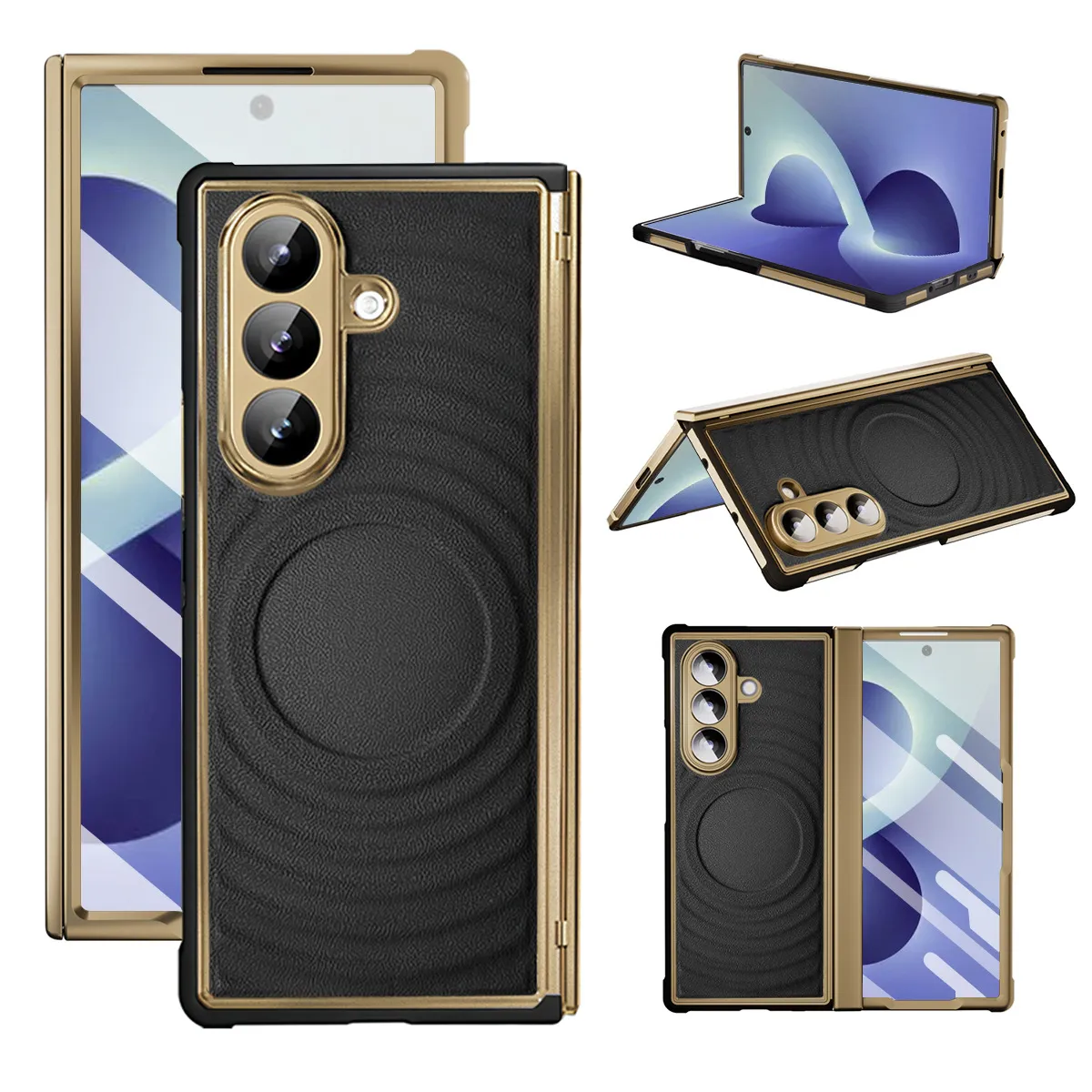 Compatible with Samsung Z Fold 8 Ultra phone case, electroplated magnetic TPU full-coverage shockproof case.