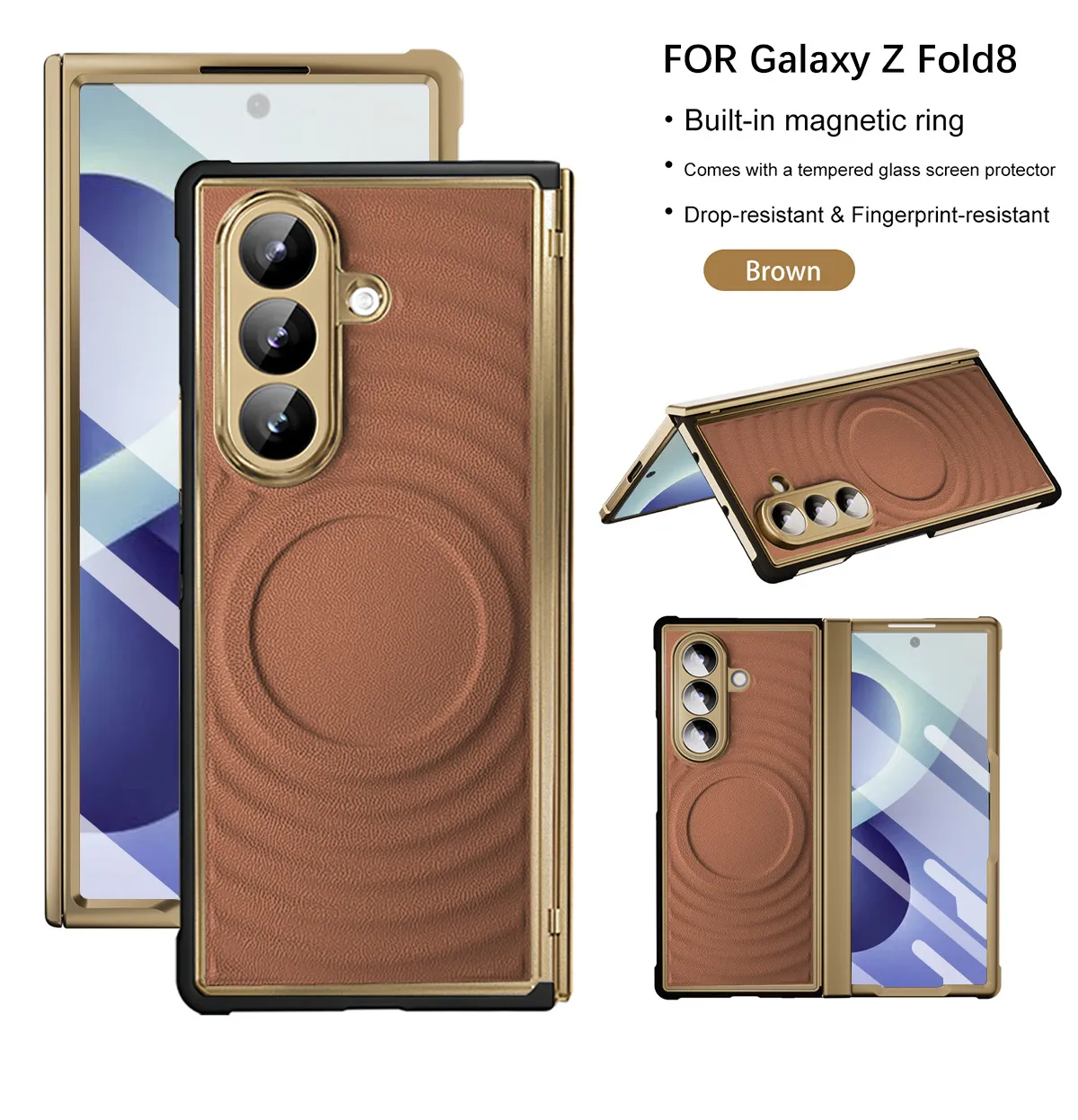 Compatible with Samsung Z Fold 8 Ultra phone case, electroplated magnetic TPU full-coverage shockproof case.
