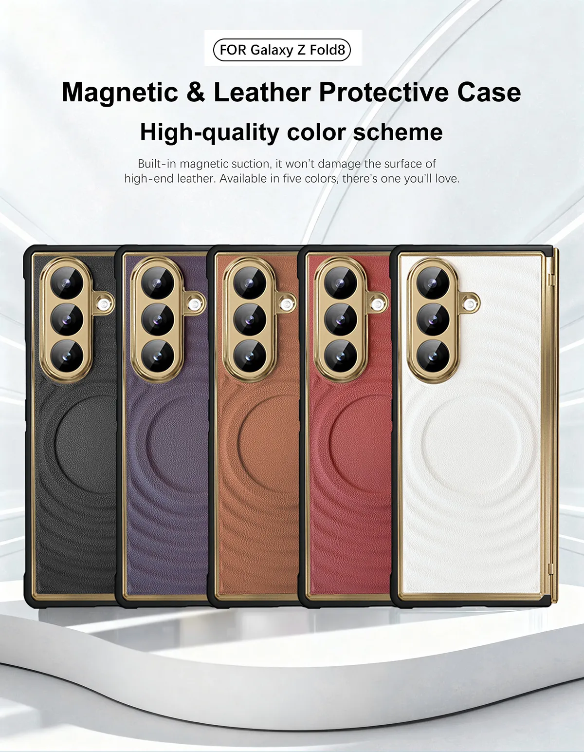 Compatible with Samsung Z Fold 8 Ultra phone case, electroplated magnetic TPU full-coverage shockproof case.
