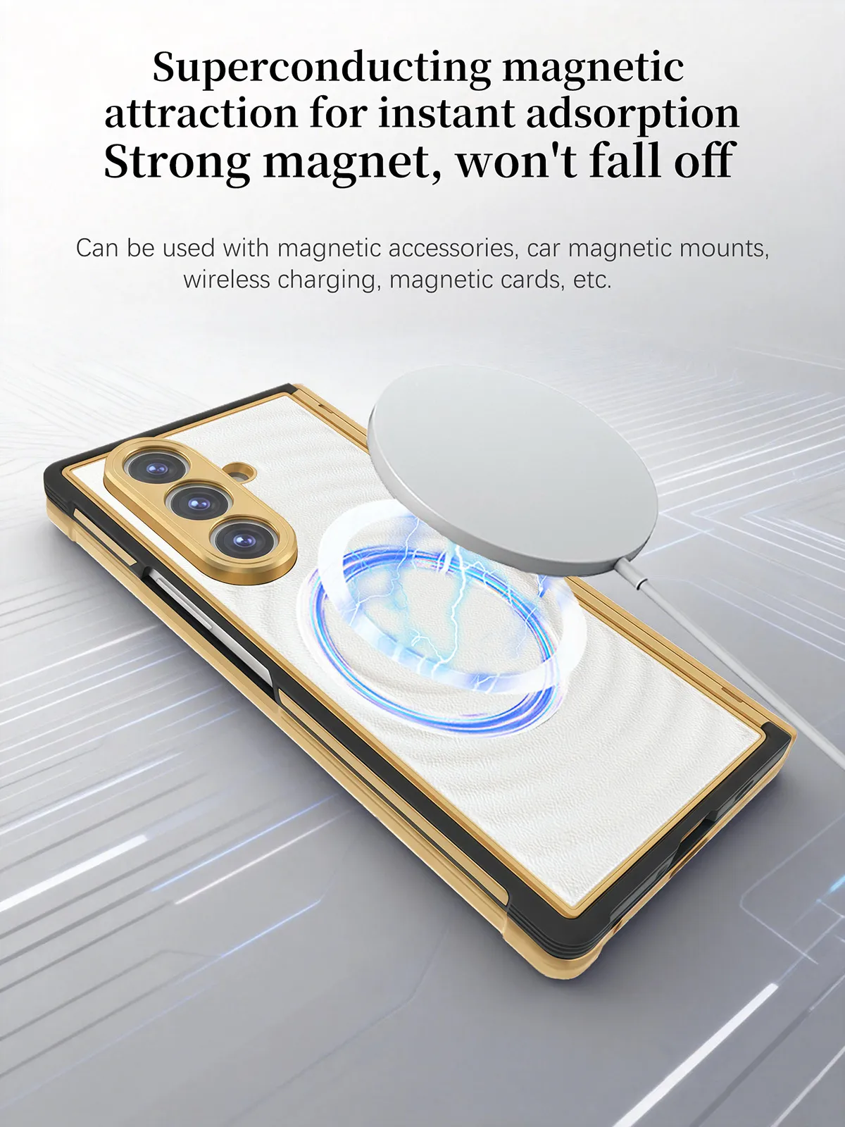 Compatible with Samsung Z Fold 8 Ultra phone case, electroplated magnetic TPU full-coverage shockproof case.