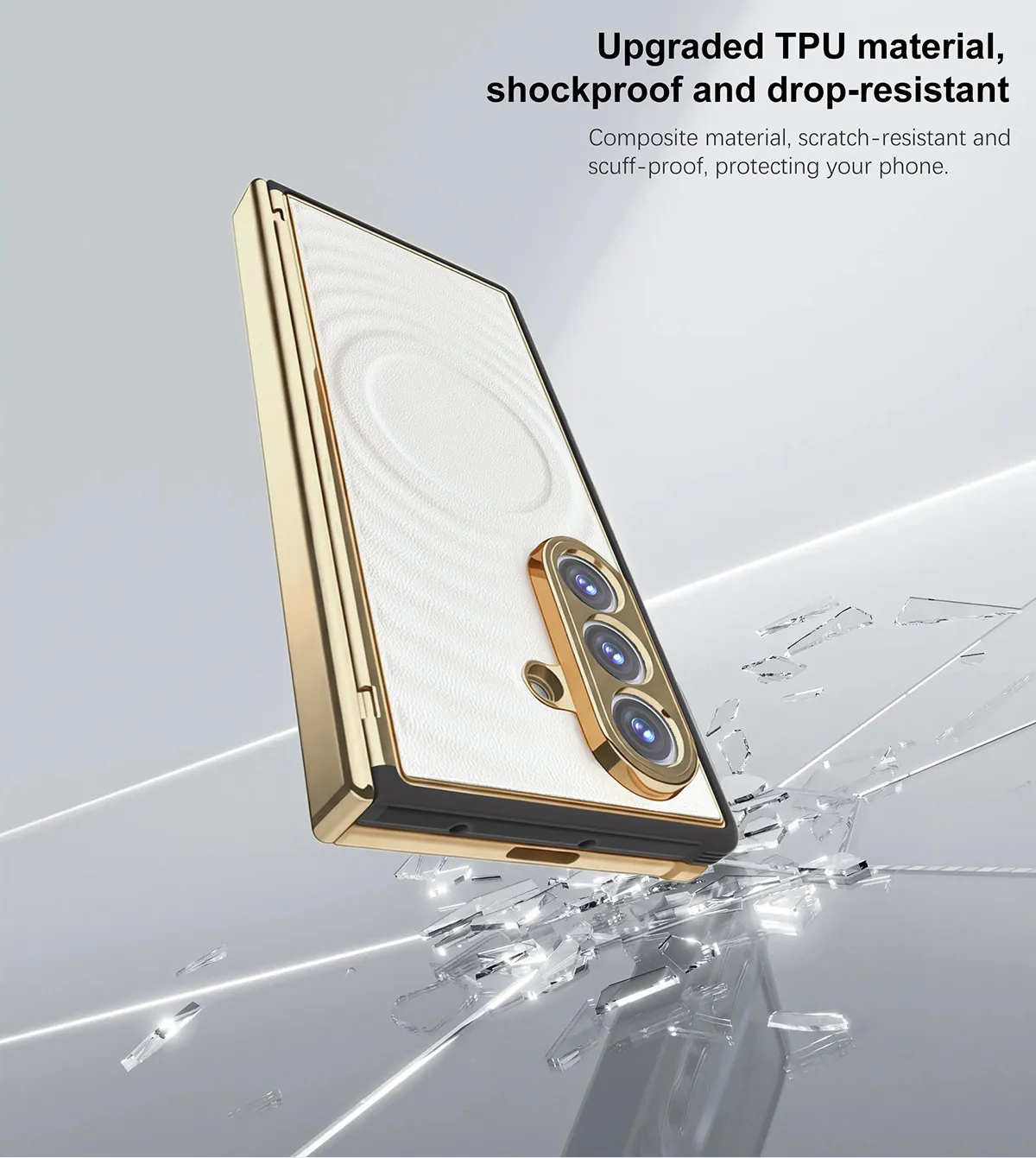 Compatible with Samsung Z Fold 8 Ultra phone case, electroplated magnetic TPU full-coverage shockproof case.