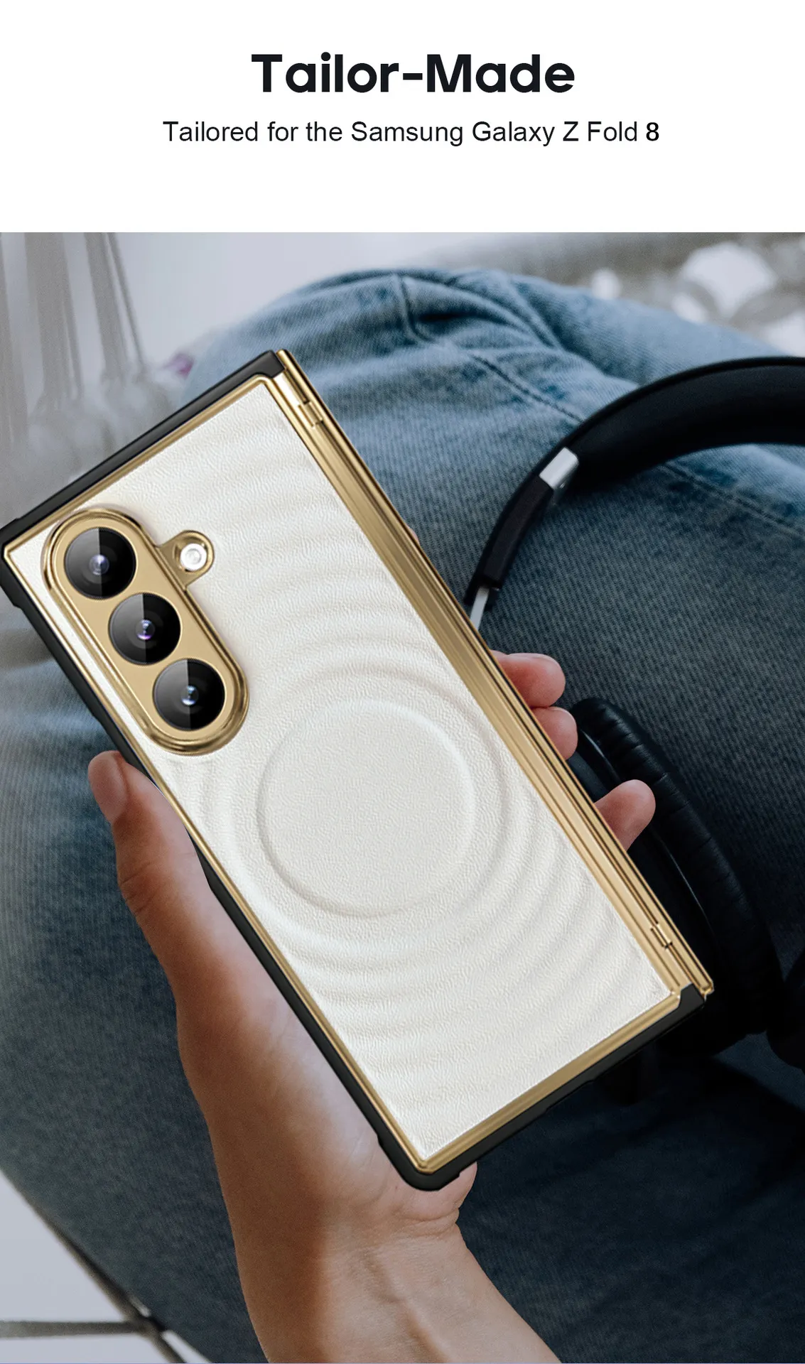 Compatible with Samsung Z Fold 8 Ultra phone case, electroplated magnetic TPU full-coverage shockproof case.