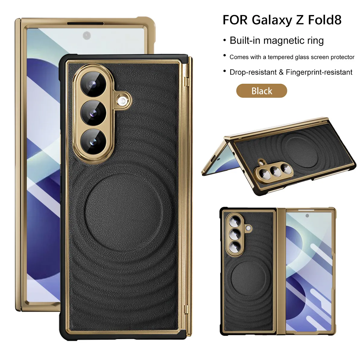 Compatible with Samsung Z Fold 8 Ultra phone case, electroplated magnetic TPU full-coverage shockproof case.