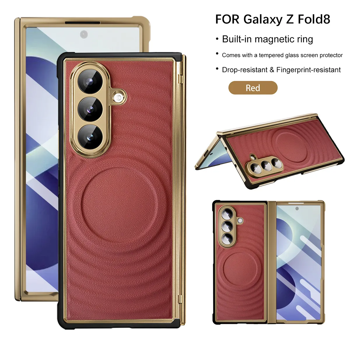 Compatible with Samsung Z Fold 8 Ultra phone case, electroplated magnetic TPU full-coverage shockproof case.