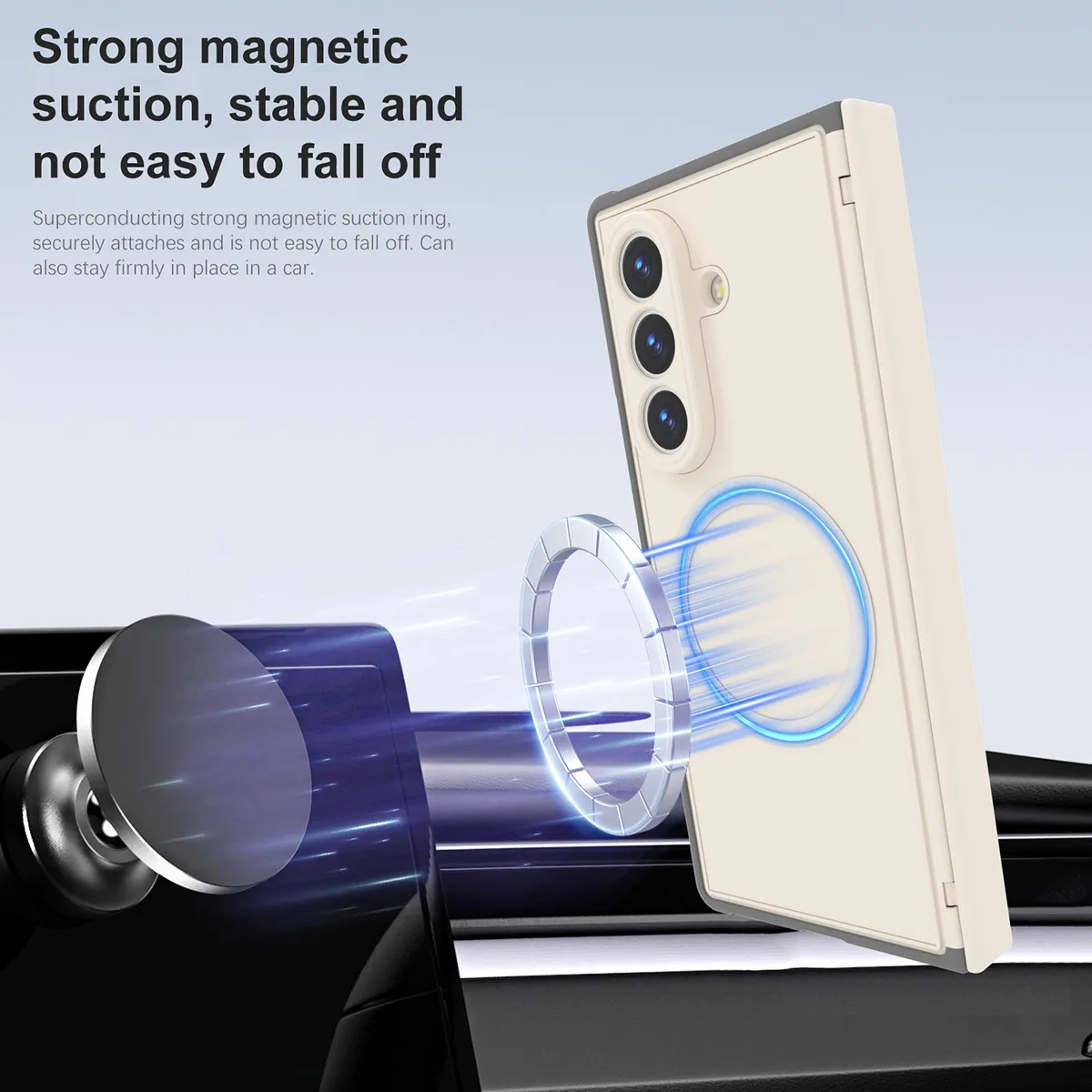 Compatible with Samsung Zfold 8 Ultra phone case, folding magnetic stand wrist strap, TPU full-coverage drop protection.