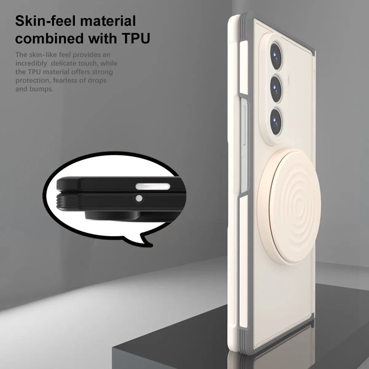 Compatible with Samsung Zfold 8 Ultra phone case, folding magnetic stand wrist strap, TPU full-coverage drop protection.