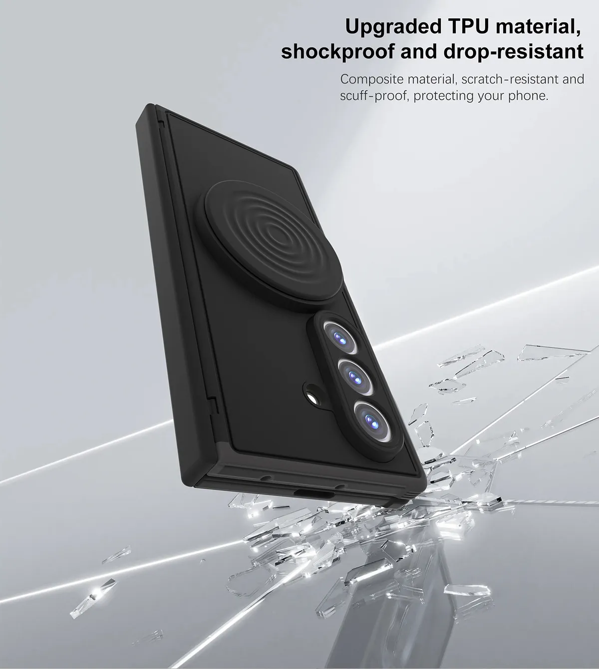Compatible with Samsung Zfold 8 Ultra phone case, folding magnetic stand wrist strap, TPU full-coverage drop protection.