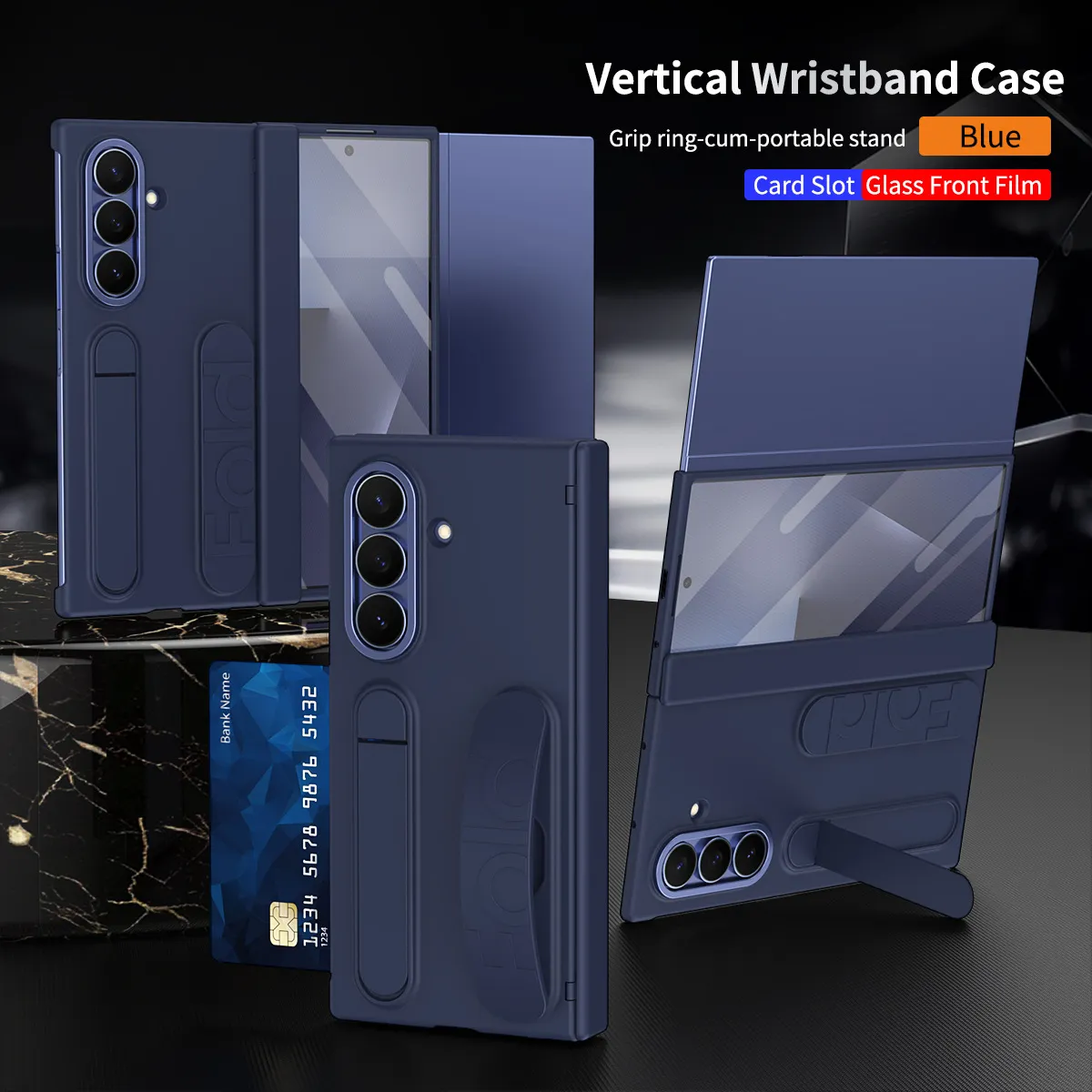 Compatible with Samsung TriFold phone case, FOLD folding official wristband, card slot, hinge case, and integrated protective film.