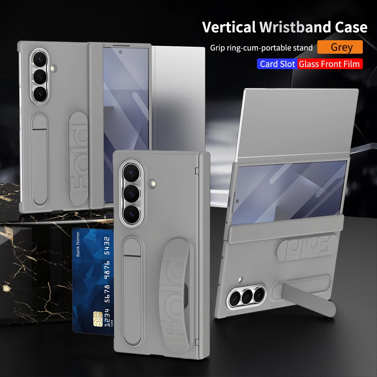 Compatible with Samsung TriFold phone case, FOLD folding official wristband, card slot, hinge case, and integrated protective film.