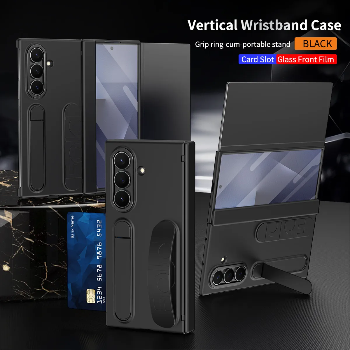 Compatible with Samsung TriFold phone case, FOLD folding official wristband, card slot, hinge case, and integrated protective film.