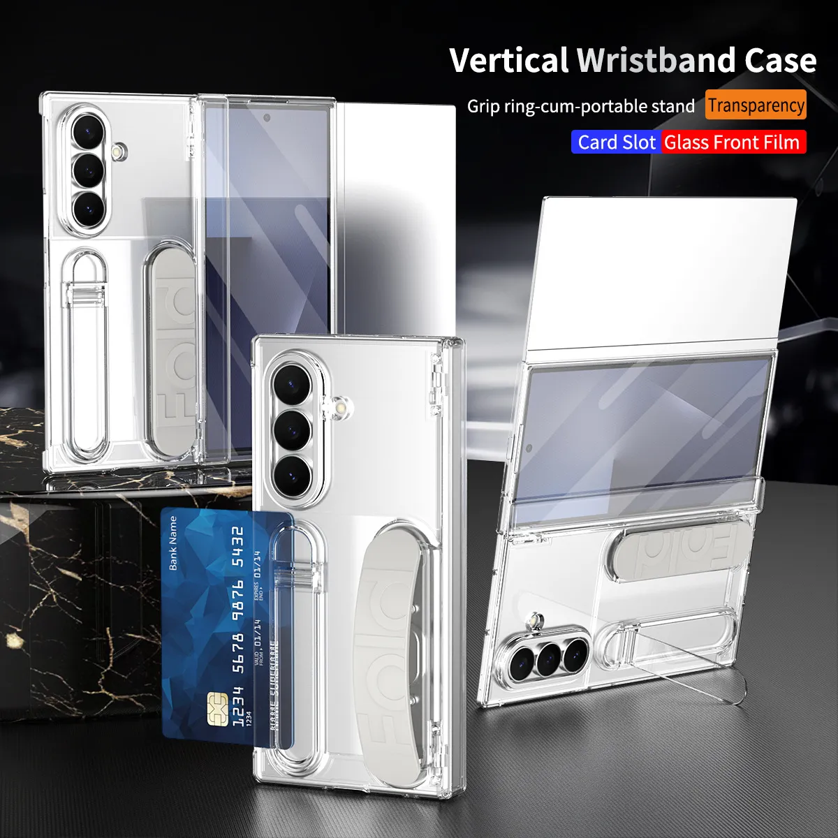 Compatible with Samsung TriFold phone case, FOLD folding official wristband, card slot, hinge case, and integrated protective film.