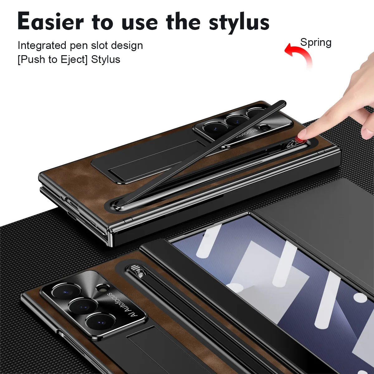 Compatible with Samsung TriFold phone case, foldable official pen slot case, integrated full-coverage drop-proof protective case.
