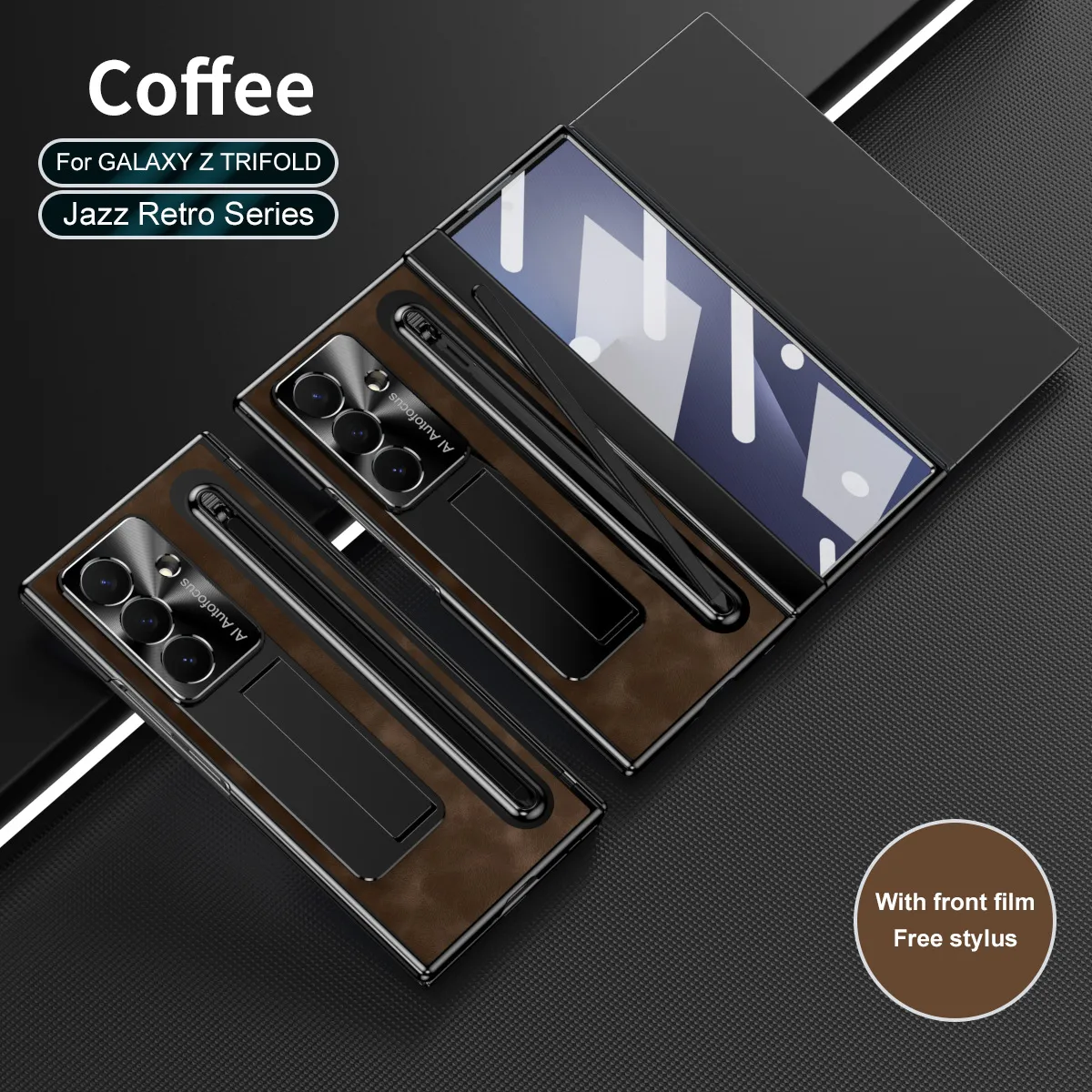 Compatible with Samsung TriFold phone case, foldable official pen slot case, integrated full-coverage drop-proof protective case.