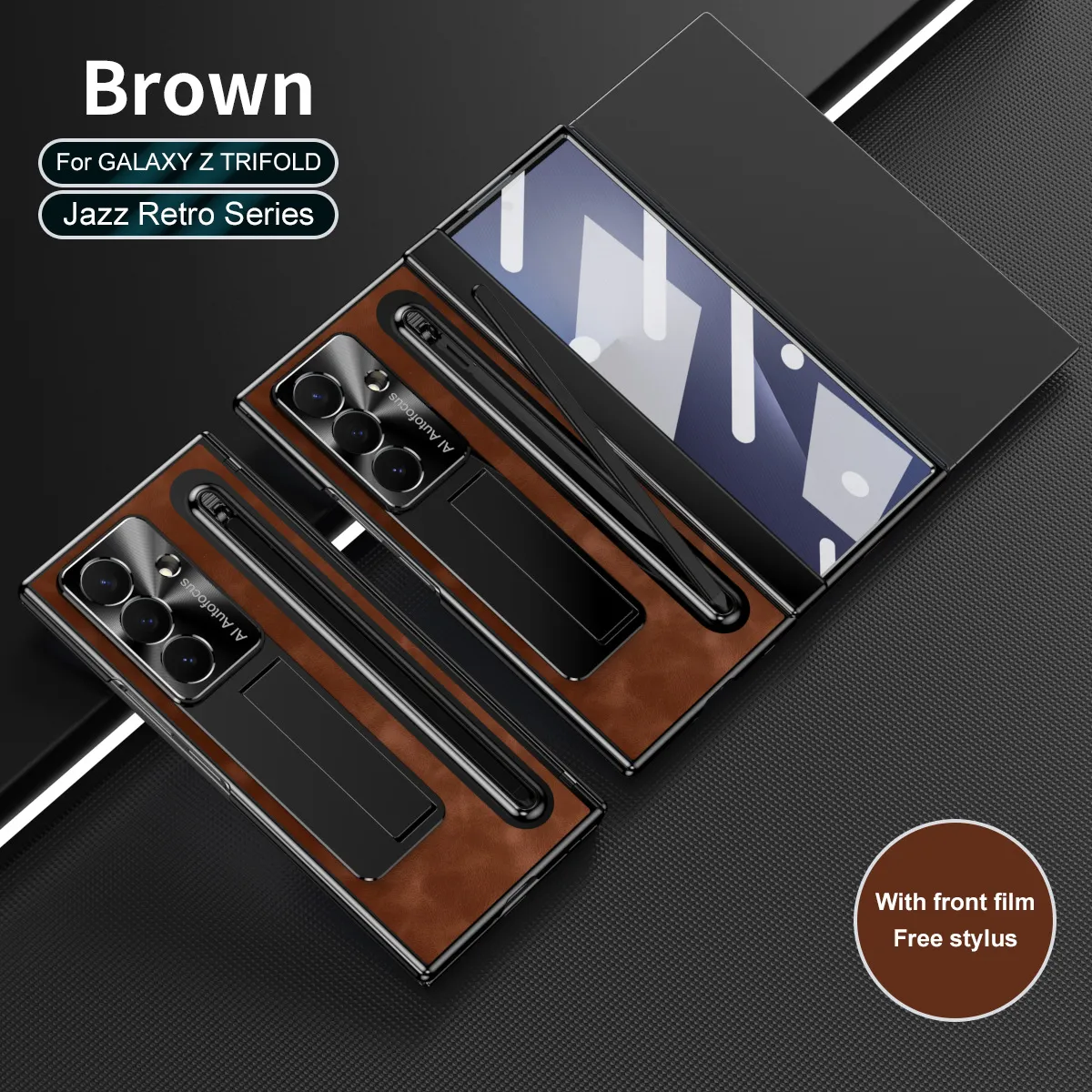 Compatible with Samsung TriFold phone case, foldable official pen slot case, integrated full-coverage drop-proof protective case.